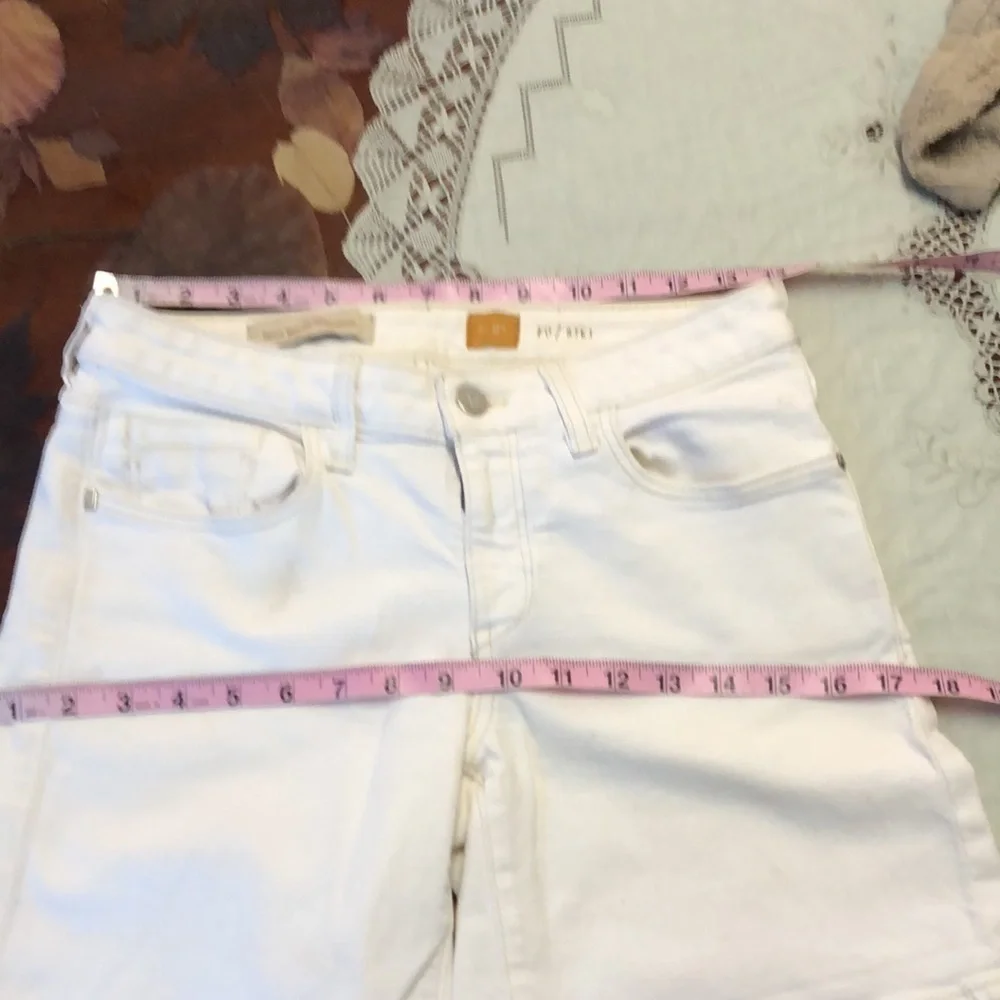 Anthropologie Pilcro & The Letterpress White Denim Bermuda Jeans Shorts Size 27 - Picture 4 of 9